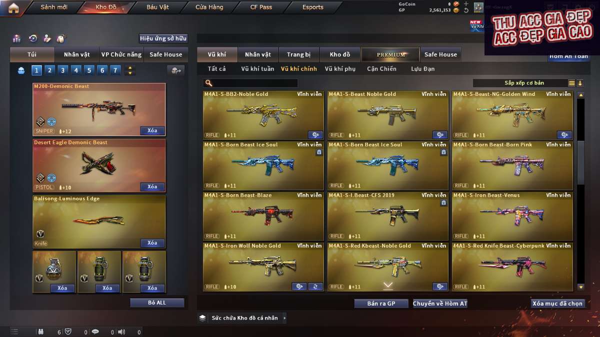 shop acc cf uy tin gia re